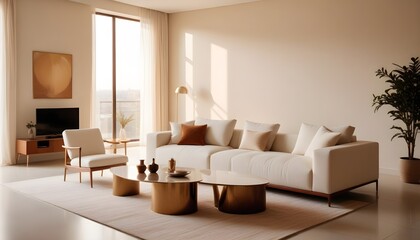 Fototapeta premium white and gold theme modern interior design