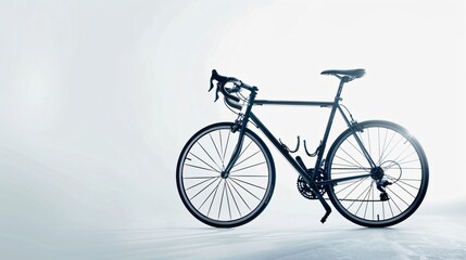 Fototapeta premium Sleek Road Bike for Paris Olympic Photoshoot on White Background in High-Key Lighting - 4K Quality
