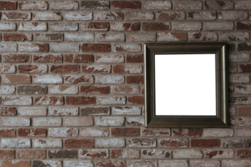 Vintage wooden frame with space for your design on an old brick wall