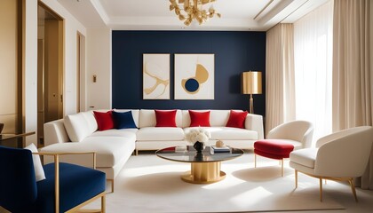 white and gold theme modern interior design