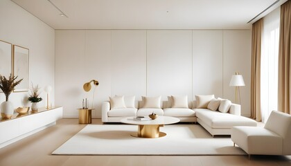 white and gold theme modern interior design