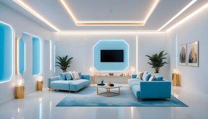 white and gold theme modern interior design