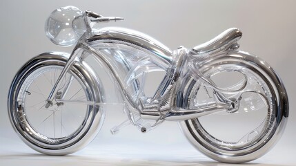 Transparent Motorcycle Helium Balloon Sculpture Design for Contemporary Art