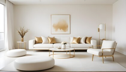 white and gold theme modern interior design