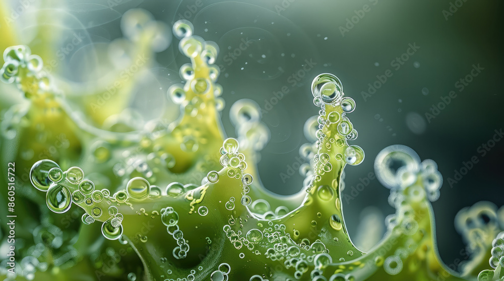 Aufkleber A close up Material Mockup of microalgae. Generative AI.