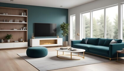 Fototapeta premium white and gold theme modern interior design