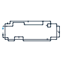 Water pipe system and plumbing wrench banner. Design banner background for plumbing work