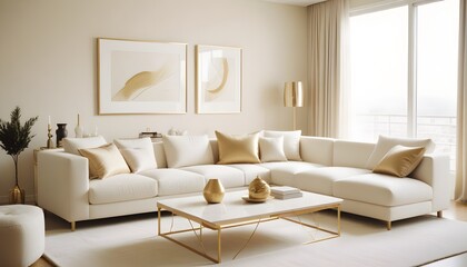 white and gold theme modern interior design