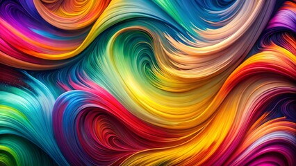 Obraz premium Abstract Colorful Swirling Lines Digital Artwork. Generative AI