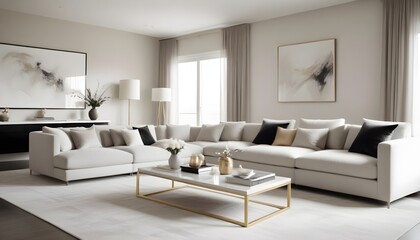 white and gold theme modern interior design