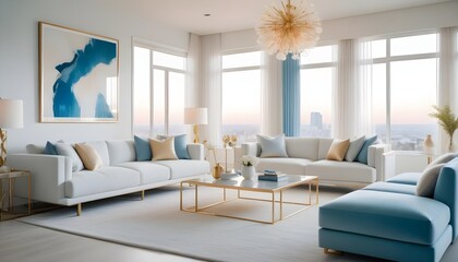 Fototapeta premium white and gold theme modern interior design