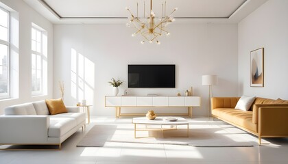 white and gold theme modern interior design