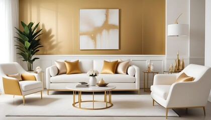white and gold theme modern interior design