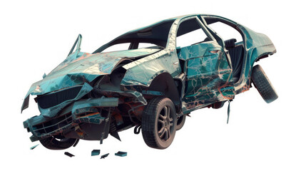 Vehicle crash simulation software for evaluating crashworthiness isolated on white background