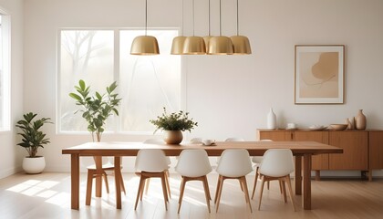 Obraz premium white and gold theme modern interior design