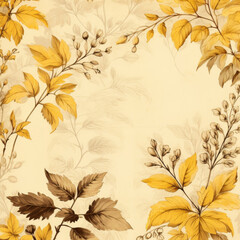 vintage plants paper with trees and flowers,  design grunge. scrap booking backgrounds, wallpapers with trees, plants and flowers.  vintage frame card design with copy space.