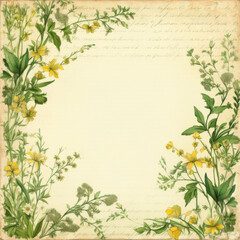 vintage plants paper with trees and flowers,  design grunge. scrap booking backgrounds, wallpapers with trees, plants and flowers.  vintage frame card design with copy space.