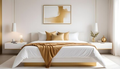 white and gold theme modern interior design