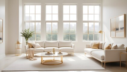 white and gold theme modern interior design