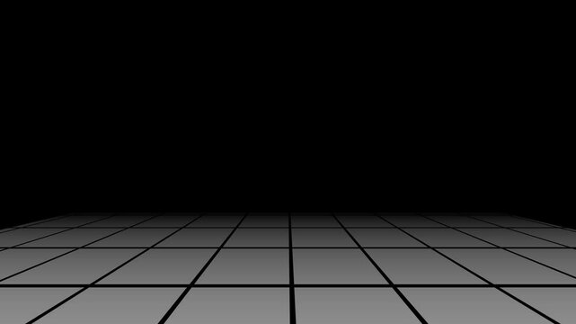 4K Parallax Retro Abstract VJ Motion Background Circles Inspired by the 1980s: Infinite Flight Over Glowing White Squares, Abstract 3D Retrowave 1980s