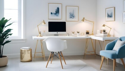 white and gold theme modern interior design