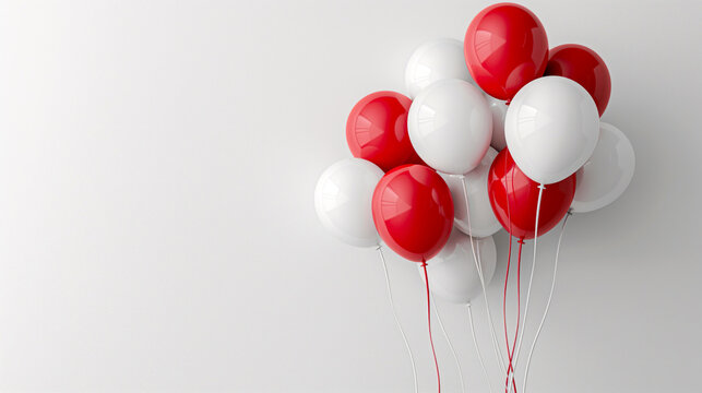 Red and white balloons on a white background for National Day of Encouragement.