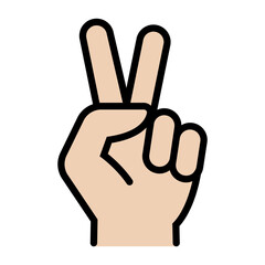 Obraz premium Hand showing victory sign icon
