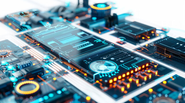 Battery management system (BMS) simulation software for optimizing battery performance isolated on white background