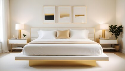 white and gold theme modern interior design