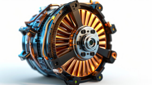 Electric motor simulation software for modeling electric motor behavior isolated on white background