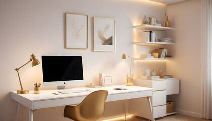 white and gold theme modern interior design