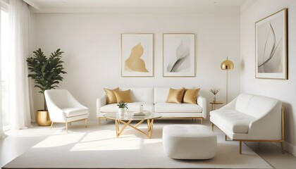 white and gold theme modern interior design