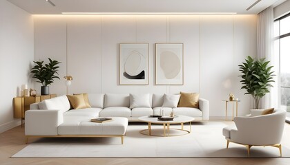 white and gold theme modern interior design