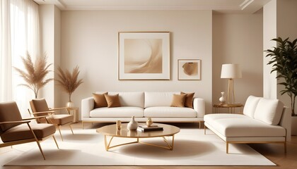 white and gold theme modern interior design