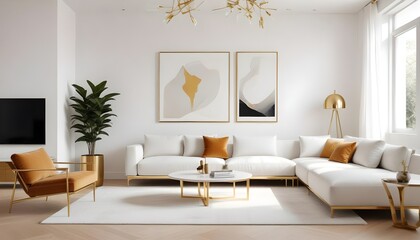 white and gold theme modern interior design
