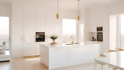 white and gold theme modern interior design