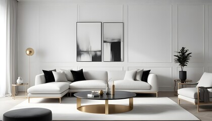 white and gold theme modern interior design