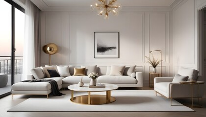 white and gold theme modern interior design