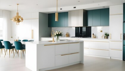 white and gold theme modern interior design