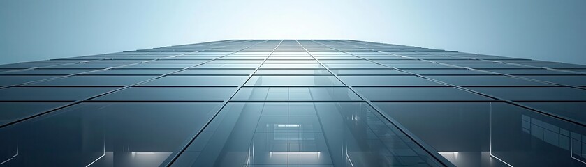 Fototapeta premium Low-angle perspective of a modern skyscraper