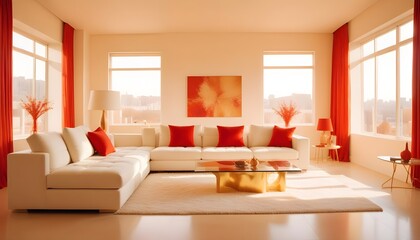 Fototapeta premium white and gold theme modern interior design