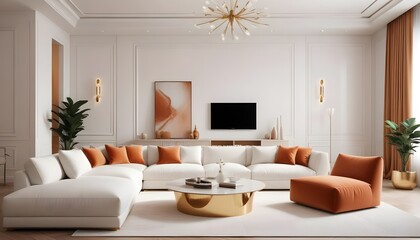 white and gold theme modern interior design