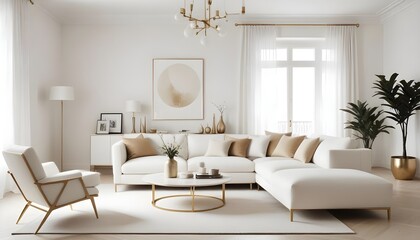 white and gold theme modern interior design