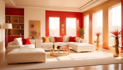 Fototapeta premium white and gold theme modern interior design