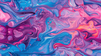 Obraz premium Swirling Psychedelic Oil Paint Pattern - Dynamic Trippy Background