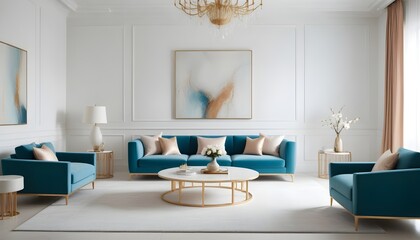 white and gold theme modern interior design