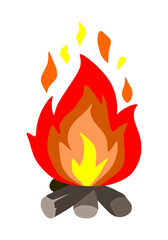fire on a white background