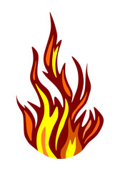 fire on a white background