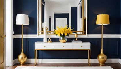 white and gold theme modern interior design