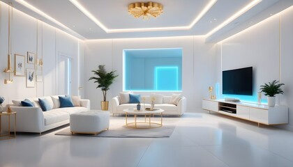 white and gold theme modern interior design